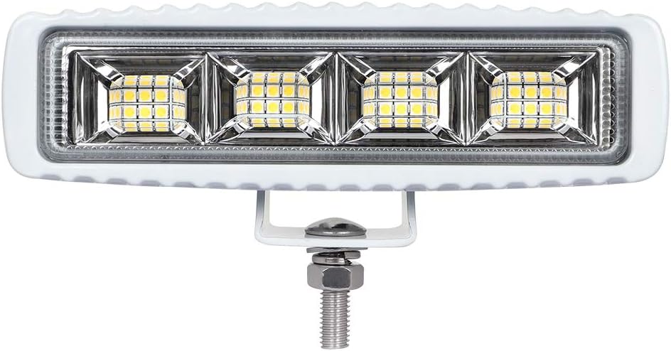 EXZEIT Waterproof Led Boat Lights, 2 pc 72W Deck/Dock Marine Lights 4000LMS 120°Flood Light, 6.3inch, 12/24 V Led Light Bar