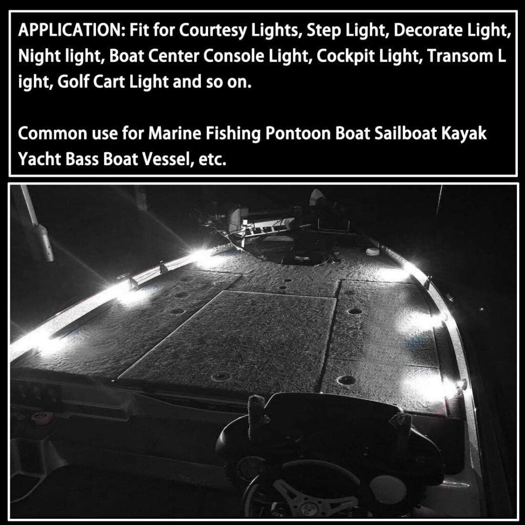 Shangyuan Marine Boat Lights, Utility Led Interior Lights For Boat Deck Courtesy Transom Cockpit Light, 12v Waterproof Marine Lighs For Yacht Fishing Pontoon Boat Sailboat Kayak Bass Boat Vessel, 6Pcs