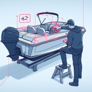 Man mesuring bass boat to install led lights