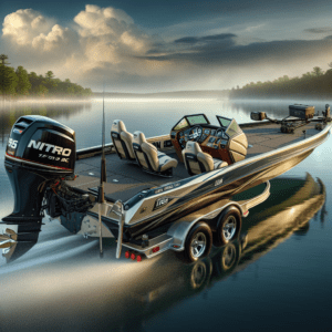 1995 nitro 170 dc bass boat on lake sunset