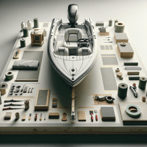 meticulously organized workspace bass boat wet sanding